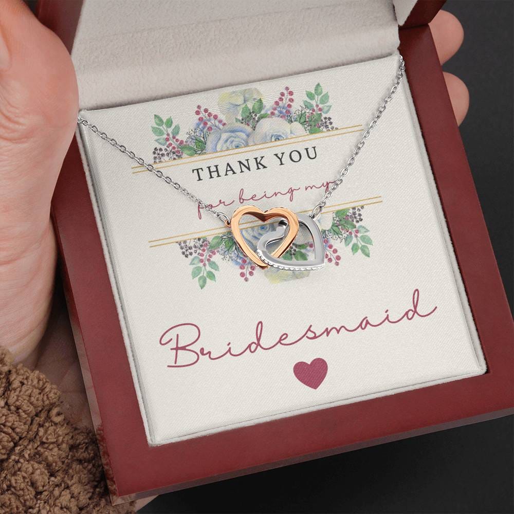 Thank You For Being My Bridesmaid - Interlocking Hearts Necklace