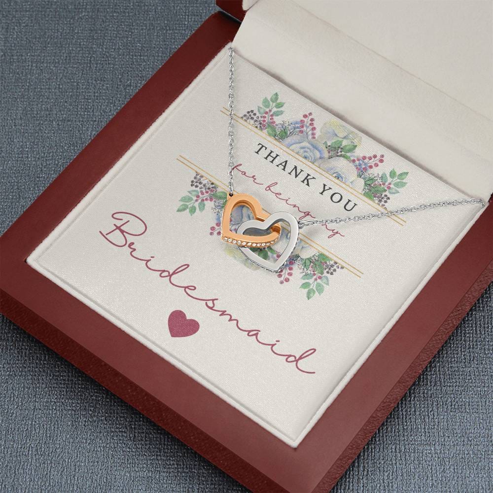 Thank You For Being My Bridesmaid - Interlocking Hearts Necklace