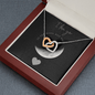 I Love You - To The Moon And Back - Interlocking Hearts Necklace