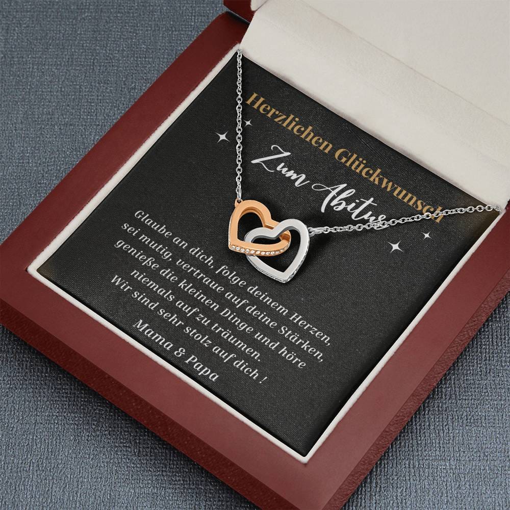 Herzlichen Glückwunsch - Glaube An Dich - Interlocking Hearts Necklace