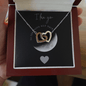 I Love You - To The Moon And Back - Interlocking Hearts Necklace