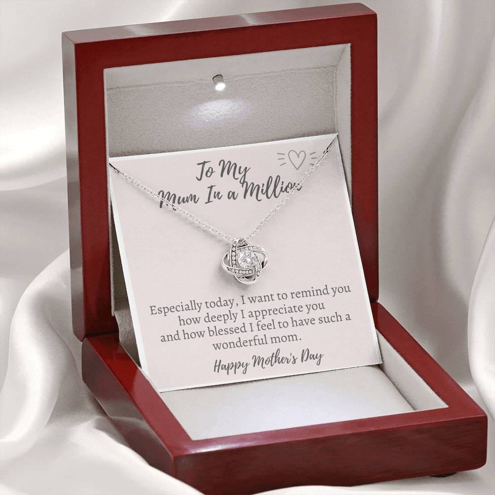To My Mum In A Million - Love Knot Necklace