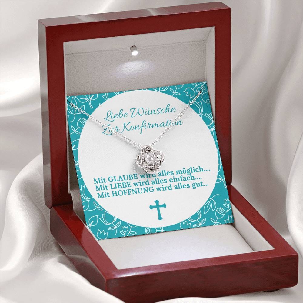 Liebe Wünsche Zur Konfirmation - Mit Glaube - Love Knot Necklace