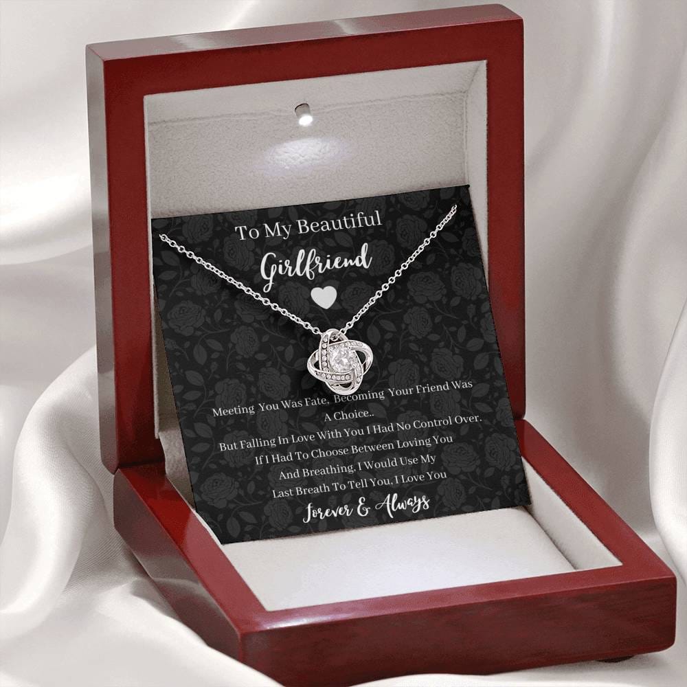 To My Beautiful Girlfriend - Forever & Always - Love Knot Necklace
