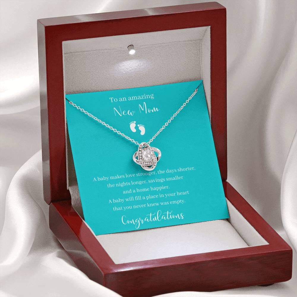 To An Amazing New Mom Love Knot Necklace