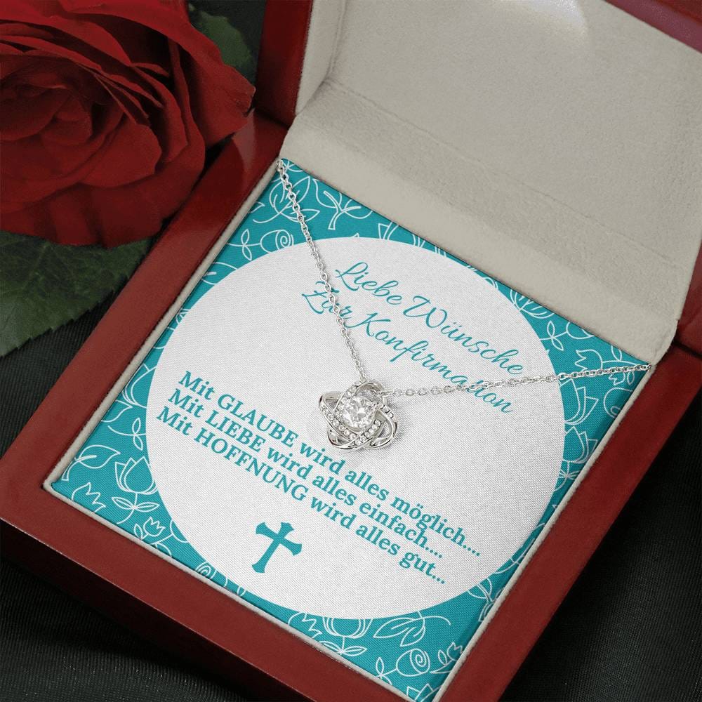 Liebe Wünsche Zur Konfirmation - Mit Glaube - Love Knot Necklace