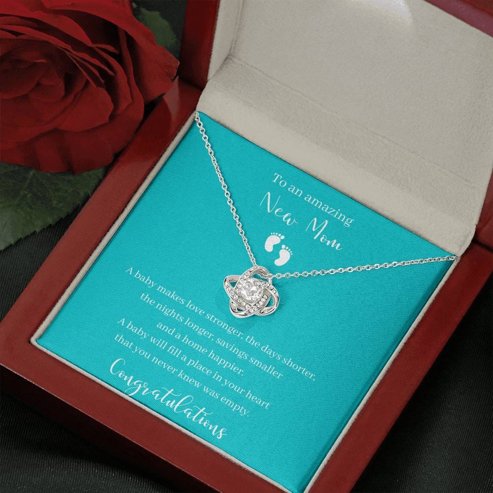 To An Amazing New Mom Love Knot Necklace