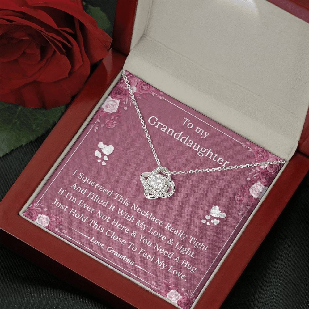To My Granddaughter - Feel My Love - Love Knot Necklace