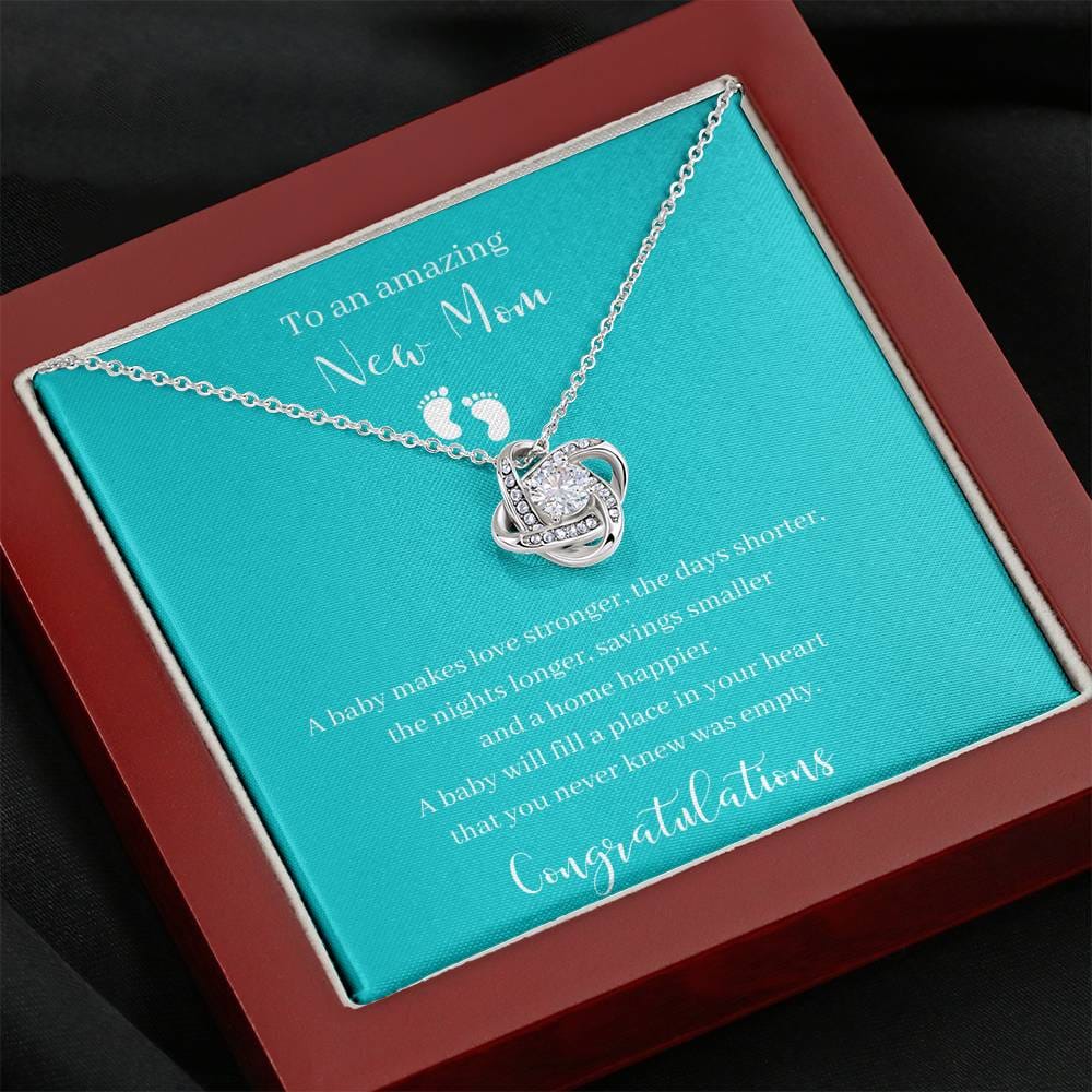 To An Amazing New Mom Love Knot Necklace