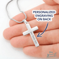 To My Daughter - Never Fear - Personalized Cross Necklace