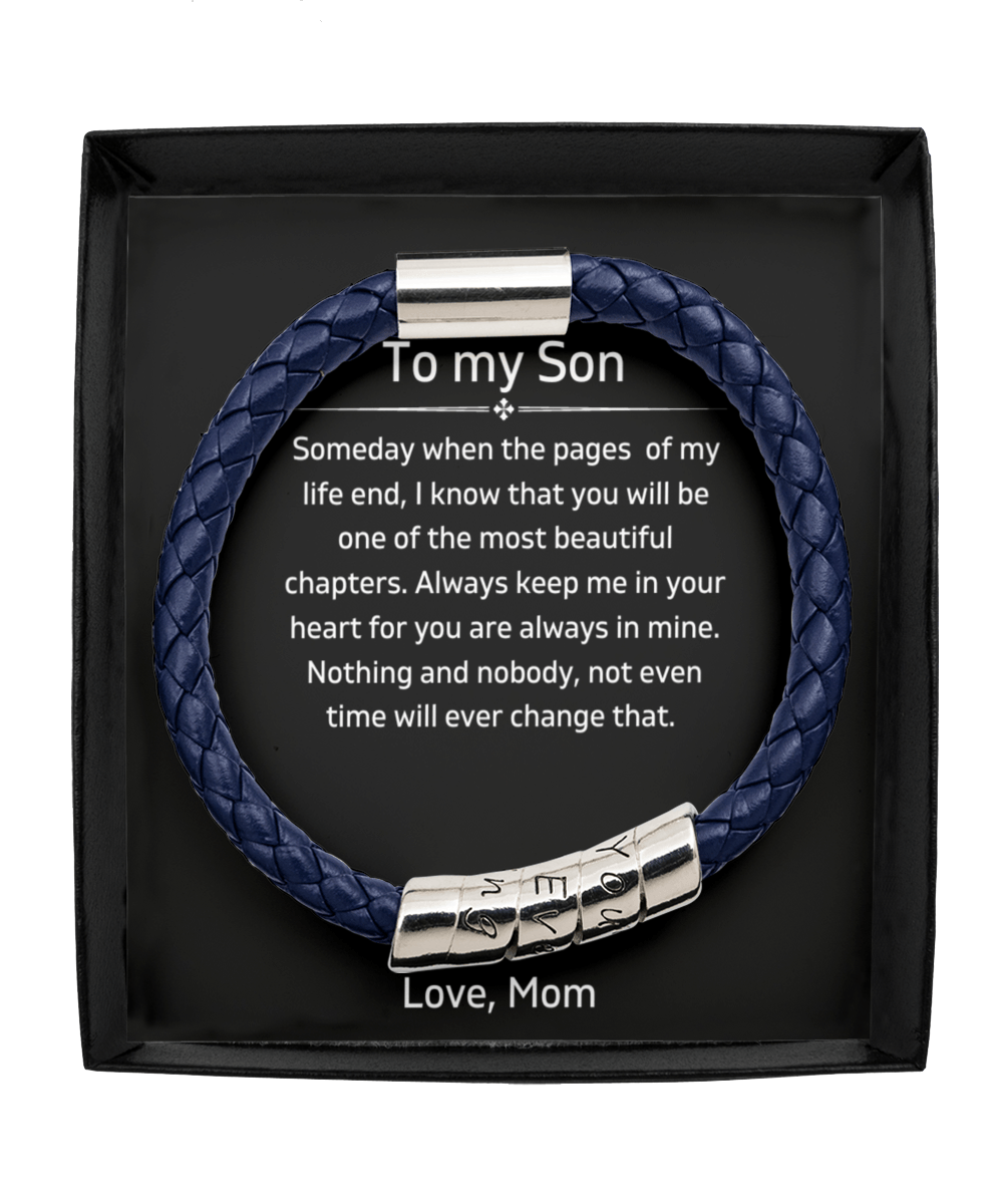 To My Son - Always Keep Me In Your Heart - Vegan Leather Bracelet