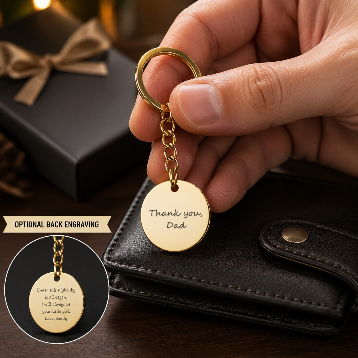 Under This Night Sky You Became My Dad - Star Map Coin Keychain