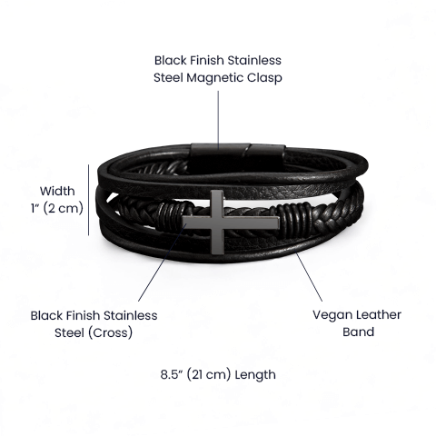 Never Forget That I Love You | Men's Cross Bracelet