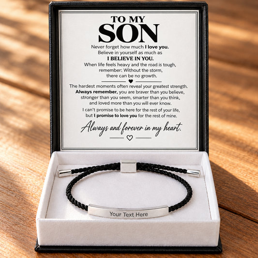 To My Son - I Promise To Love You – Personalized Inspirational Engraved Bracelet