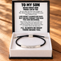 To My Son – Always Be Right There Beside You – Personalized Inspirational Engraved Bracelet