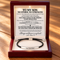 To My Son – No Storm, No Strength – Personalized Inspirational Engraved Bracelet