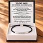 To My Son – No Storm, No Strength – Personalized Inspirational Engraved Bracelet