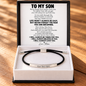 To My Son – Never Forget How Much I Love You – Personalized Inspirational Engraved Bracelet