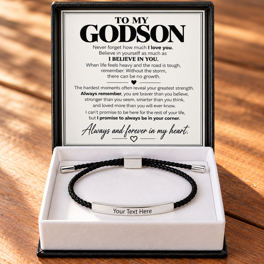 To My Godson - Always Remember – Personalized Inspirational Engraved Bracelet