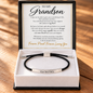 To My Grandson – Forever Proud – Personalized Inspirational Engraved Bracelet