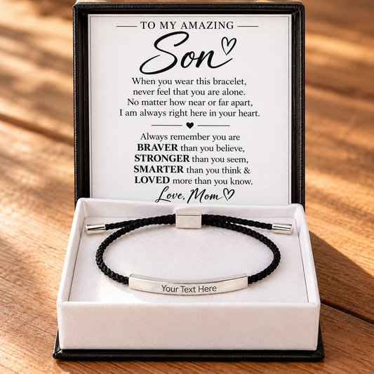 To My Amazing Son - Always Remember – Personalized Inspirational Engraved Bracelet