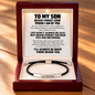 To My Son – Always Be Right There Beside You – Personalized Inspirational Engraved Bracelet