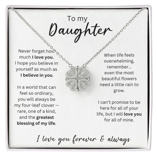 To My Daughter - I Love You Forever & Always - Magnetic Hearts Necklace