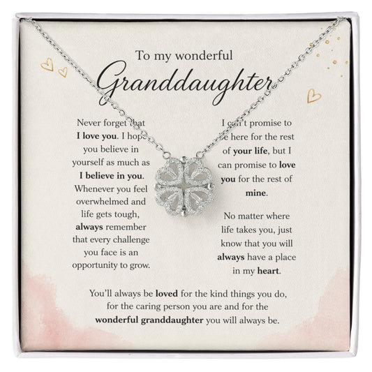 To My Wonderful Granddaughter | I Love You | Magnetic Hearts Necklace