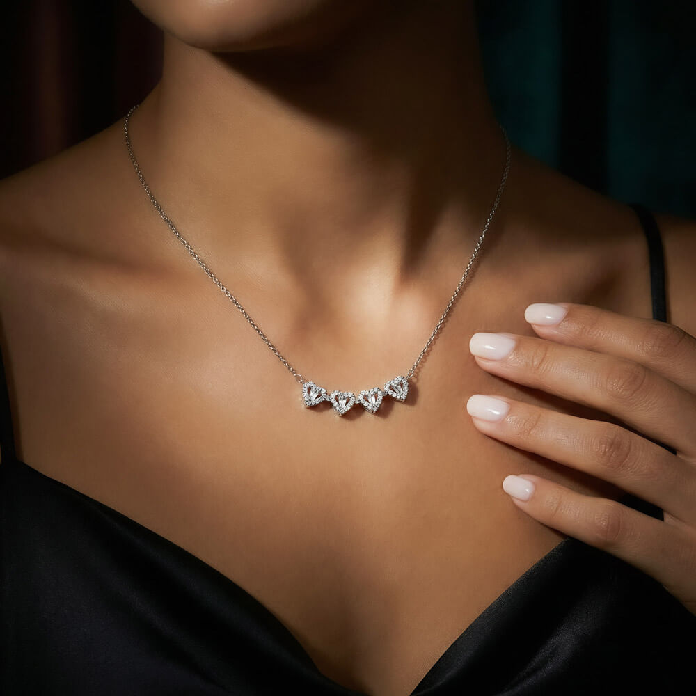 To My Daughter - I Love You Forever & Always - Magnetic Hearts Necklace