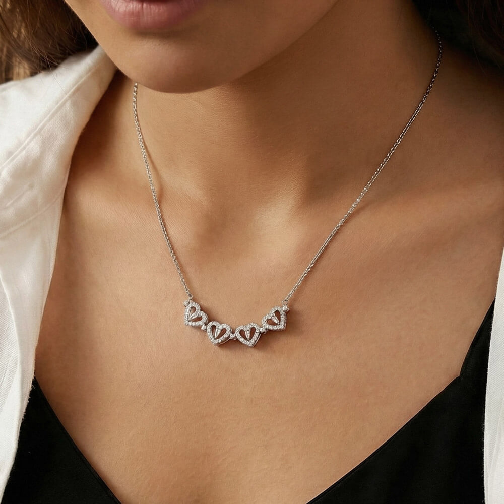 To My Daughter - I Love You Forever & Always - Magnetic Hearts Necklace