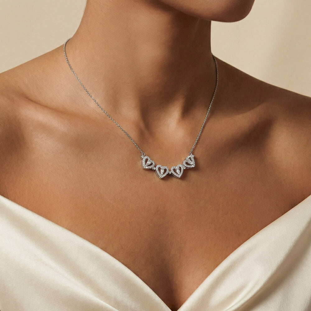 To My Mom - Love You Forever - Magnetic Hearts Necklace