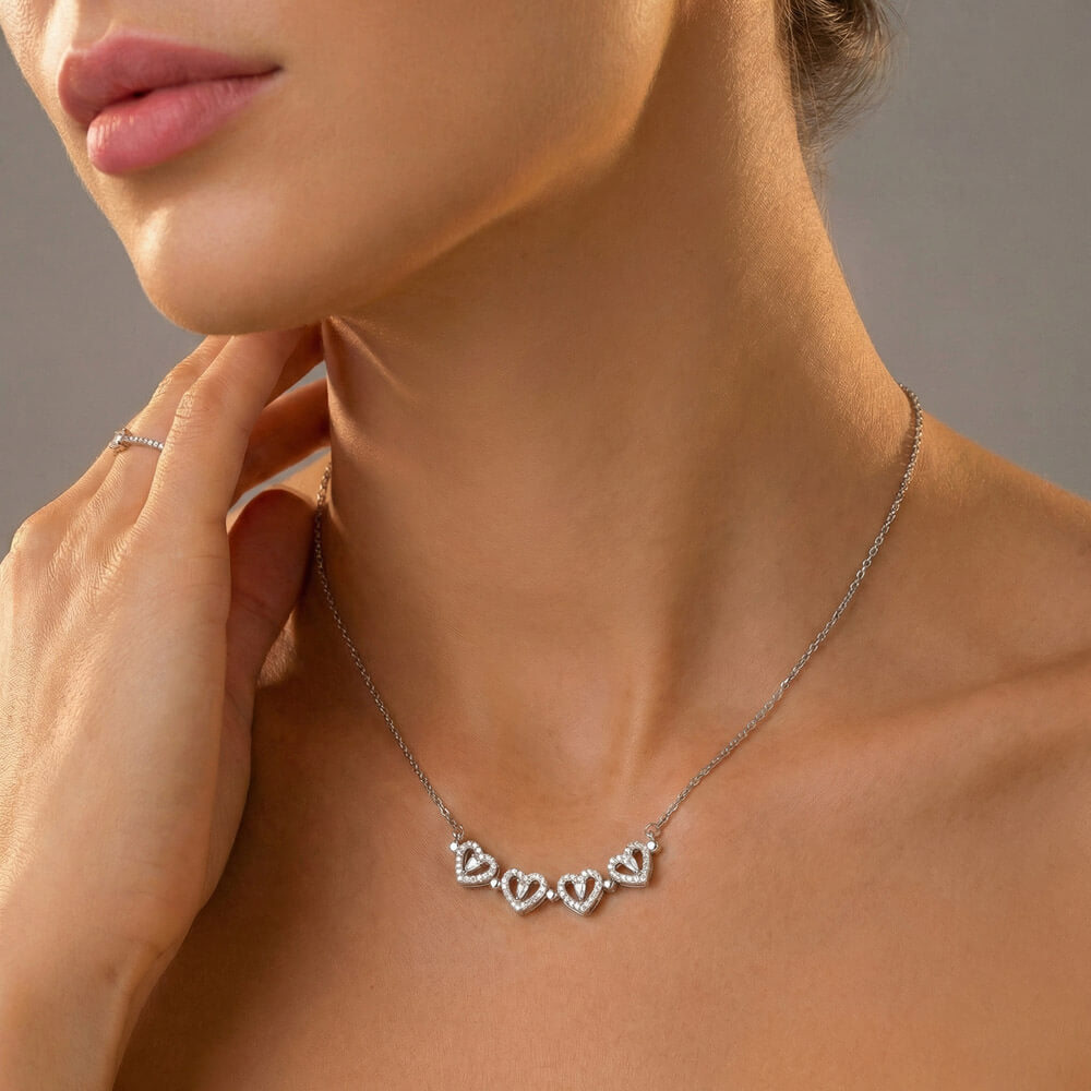 To My Daughter - I Love You Forever & Always - Magnetic Hearts Necklace