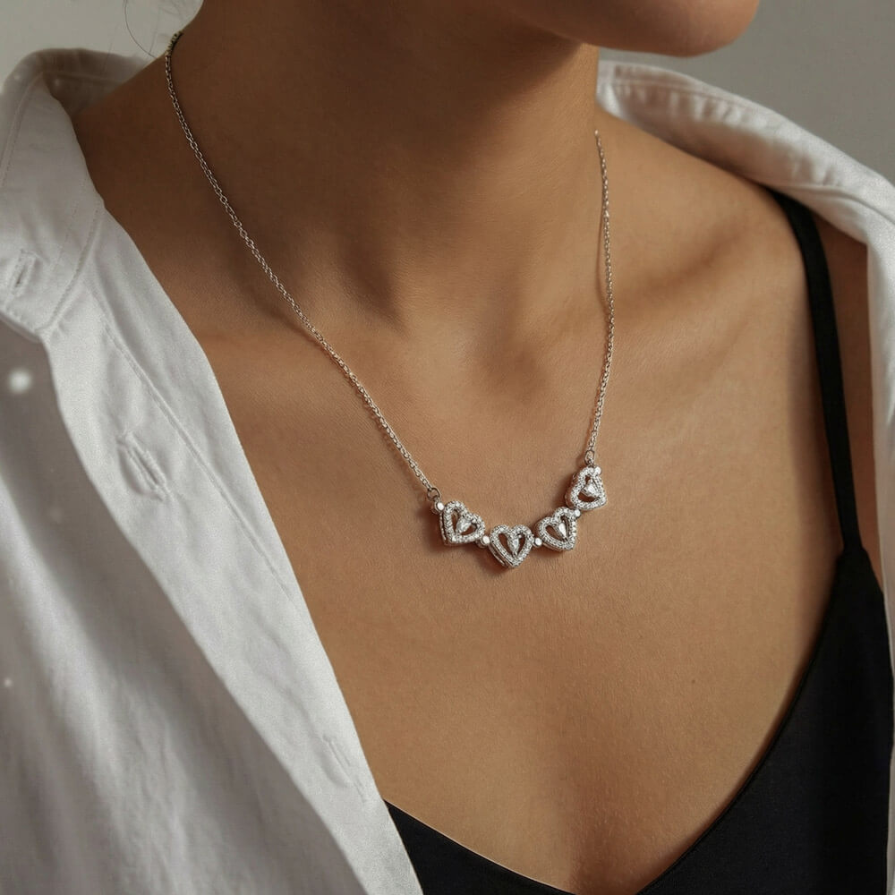 To My Mom - Love You Forever - Magnetic Hearts Necklace
