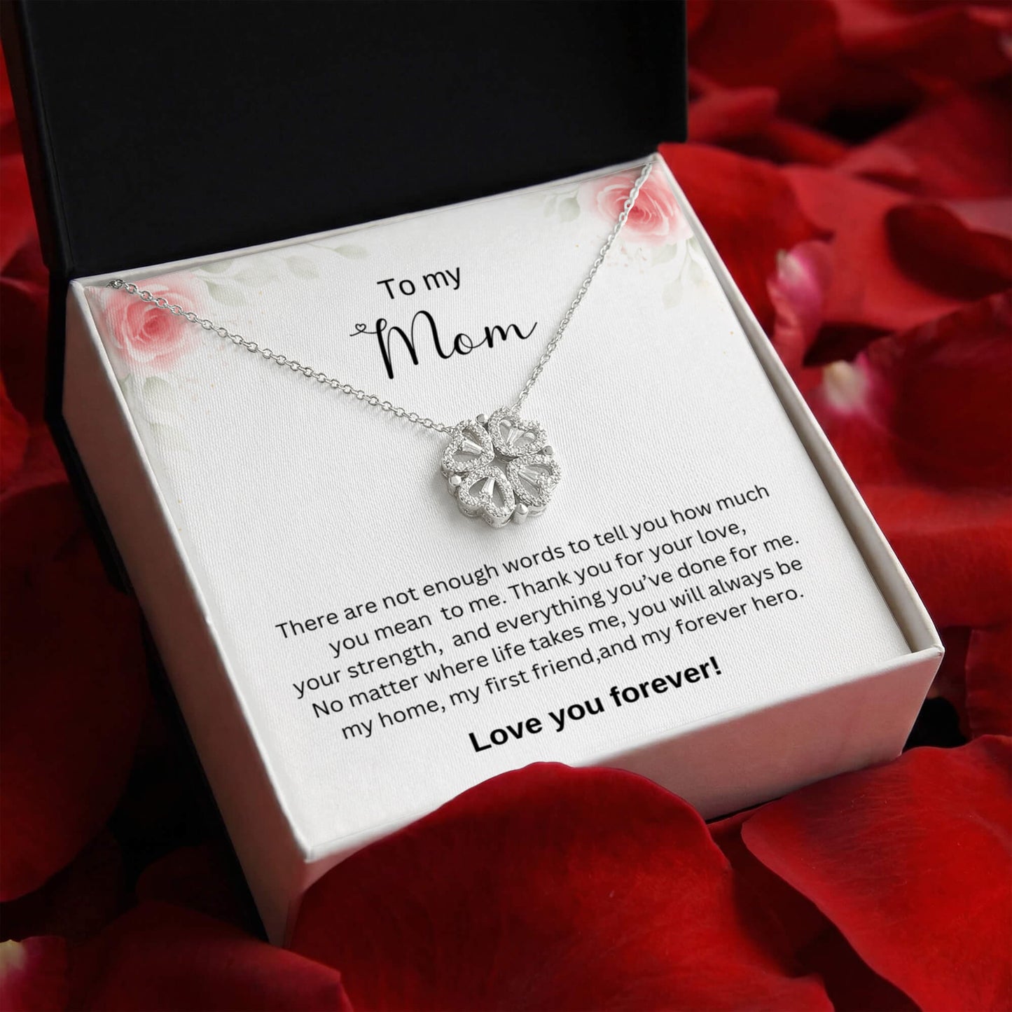 To My Mom - Love You Forever - Magnetic Hearts Necklace