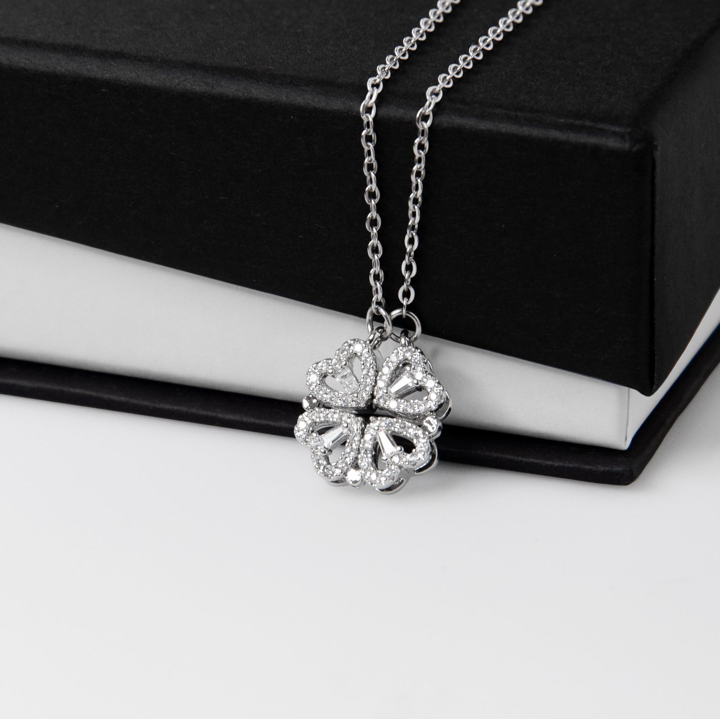 To My Daughter - I Love You Forever & Always - Magnetic Hearts Necklace