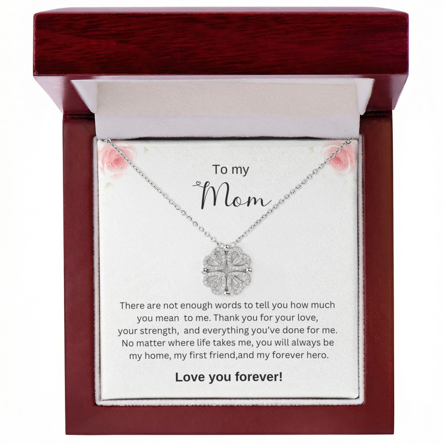To My Mom - Love You Forever - Magnetic Hearts Necklace