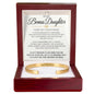 To My Bonus Daughter | Family Isn't Always Blood | Custom Engraved Cuff Bracelet