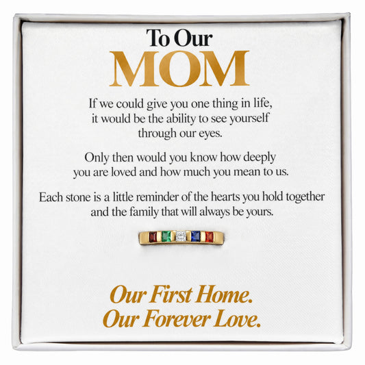 To Our Mom - Our Forever Love - Women's Stackable Birthstone Ring