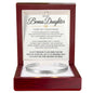 To My Bonus Daughter | Family Isn't Always Blood | Custom Engraved Cuff Bracelet