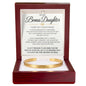 To My Bonus Daughter | Family Isn't Always Blood | Custom Engraved Cuff Bracelet