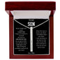 To My Son | I Love You | 4-Sided Stick Necklace