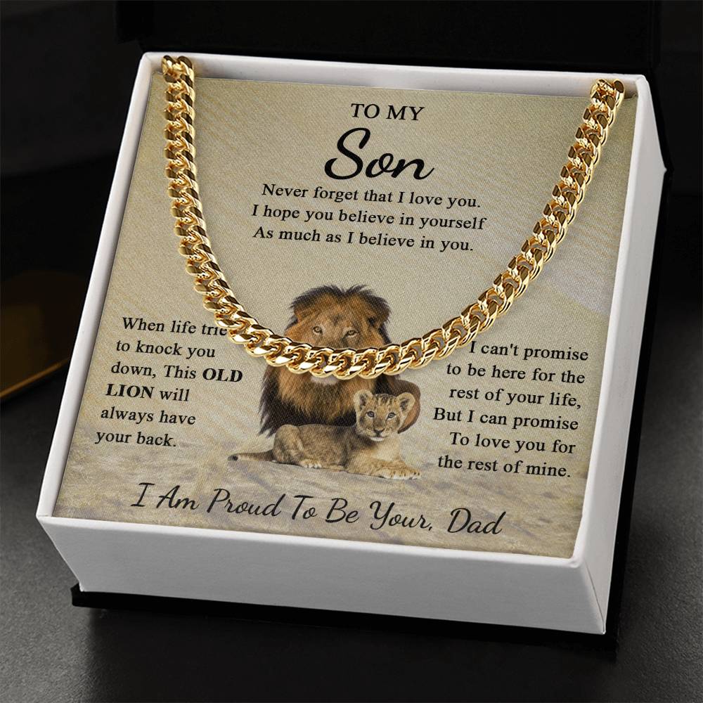 To My Son | Never Forget That I Love You - I Am Proud To Be Your Dad | Cuban Link Chain
