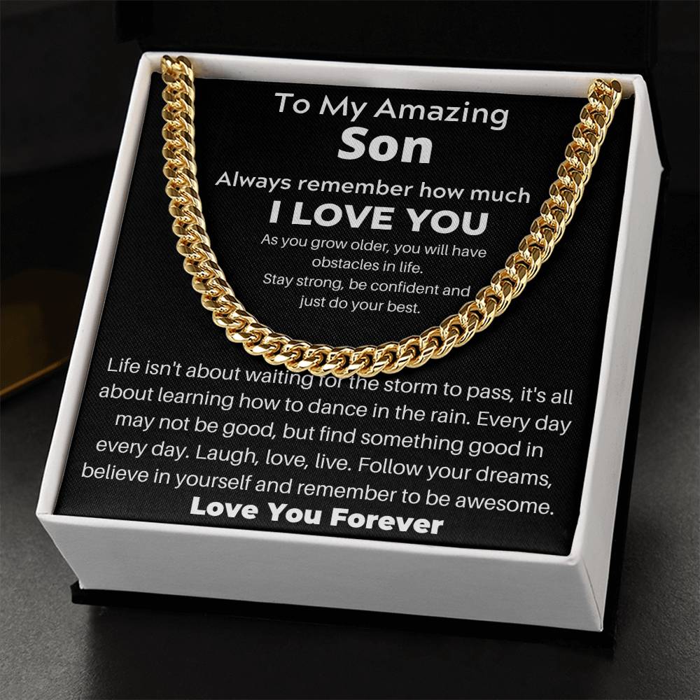To My Amazing Son | Follow Your Dreams | Cuban Link Chain