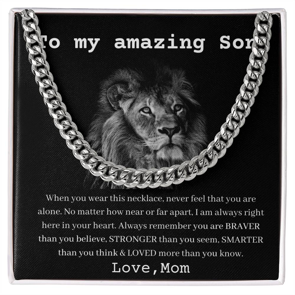 [Almost Sold Out] To My Amazing Son - Love Mom - Cuban Link Chain