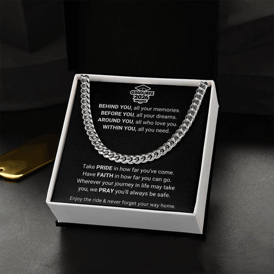 2026 Graduation Gift - Behind You All Your Memories - Cuban Link Chain