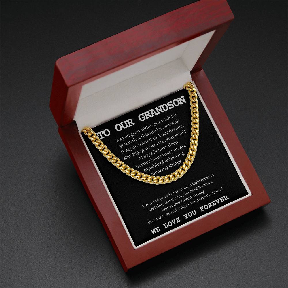 To Our Grandson | We Love You Forever | Cuban Link Chain