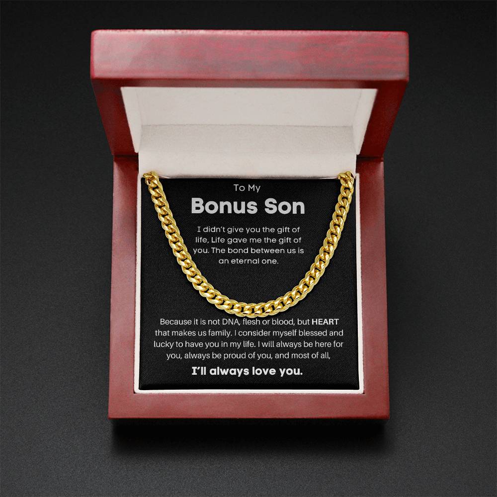 To My Bonus Son - I'll Always Love You - Cuban Link Chain