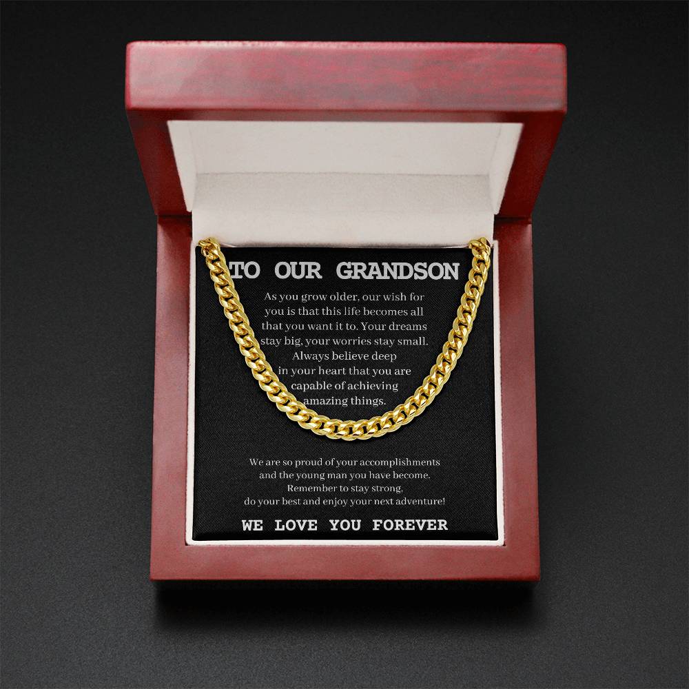 To Our Grandson | We Love You Forever | Cuban Link Chain