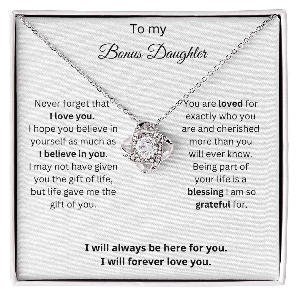 Bonus Daughter Love Knot Necklace Gift 3