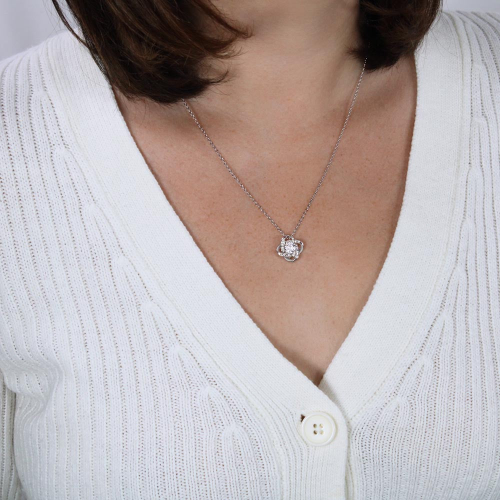 To My Beautiful Wife - Heart Of Our Family - Love Knot Necklace